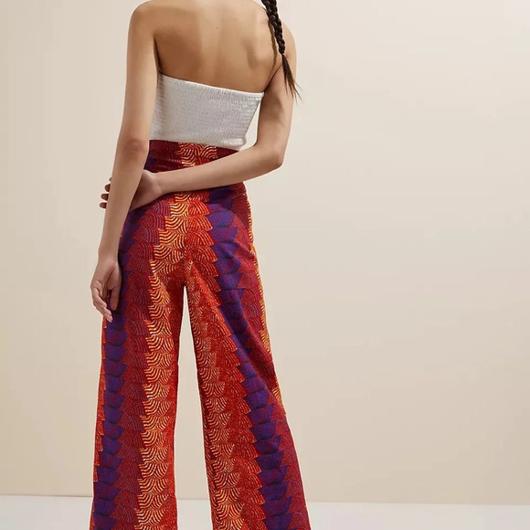 NWT Anthropologie Sika by Phyllis Taylor Abstract Wide-Leg Trouser 18W - Picture 5 of 9